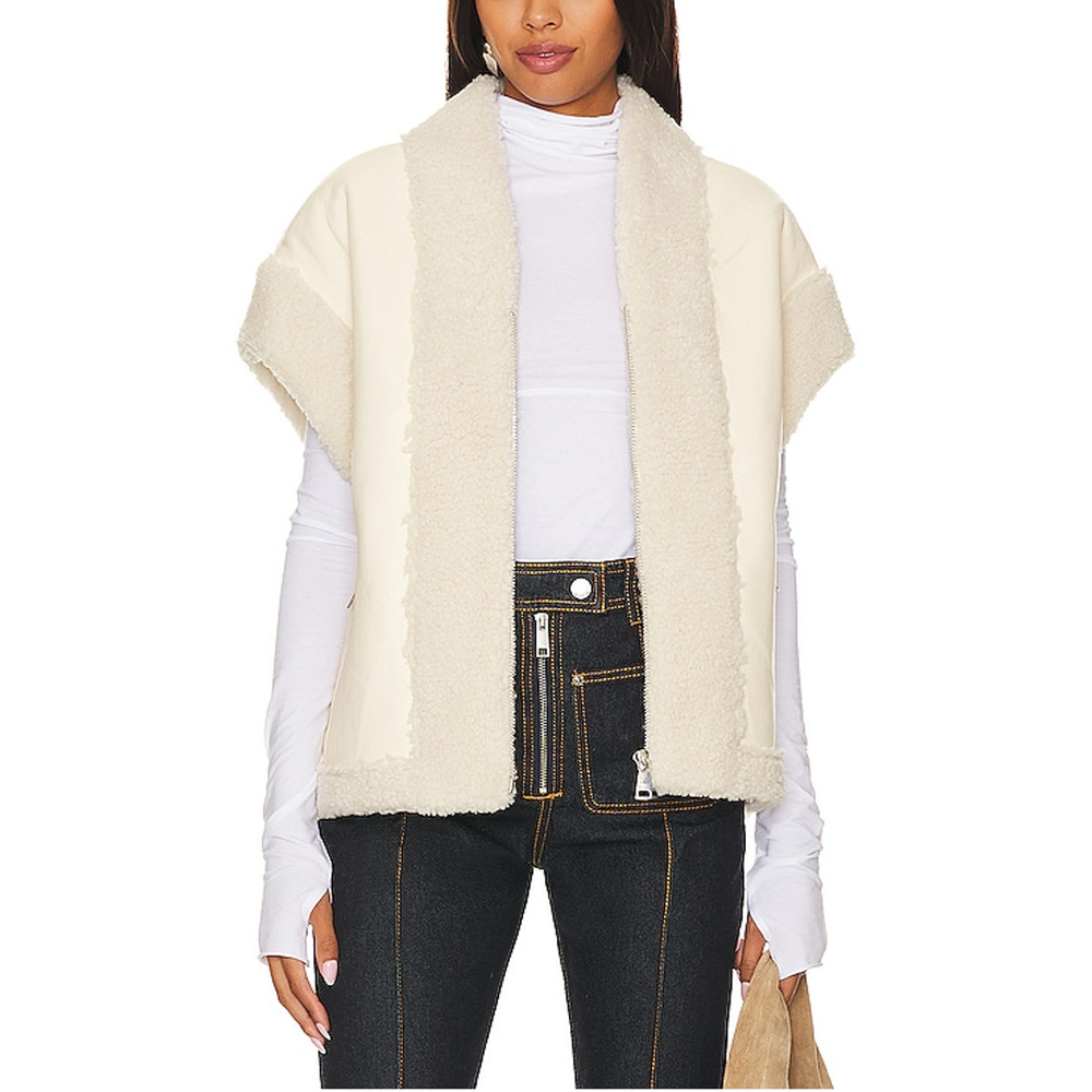 Bubish 'Poppy' White Faux Leather Vest Size S